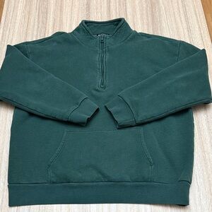 Beyond Yoga Recharge Quarter-Zip Pullover in Forest Green Size Large